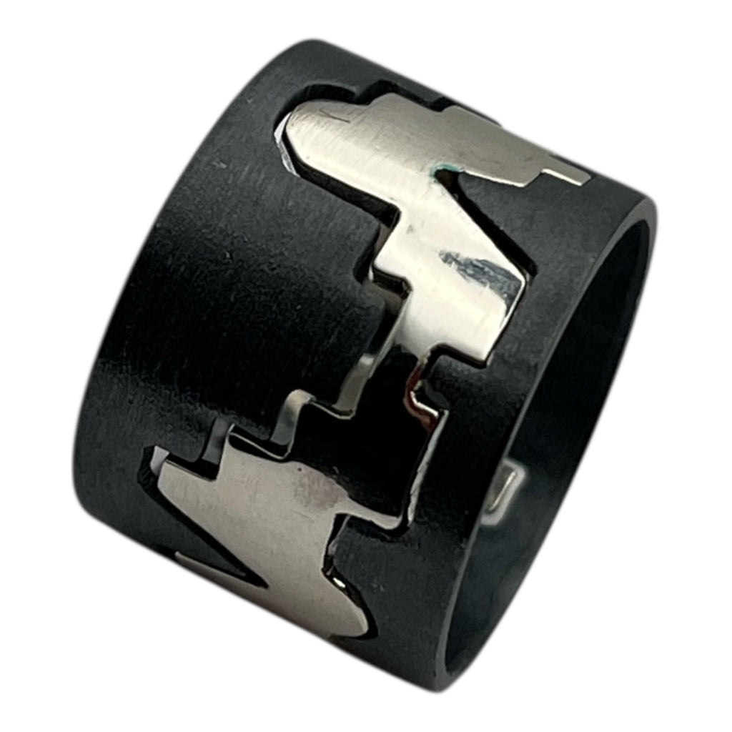 Triple Puzzle Rings - Geometric