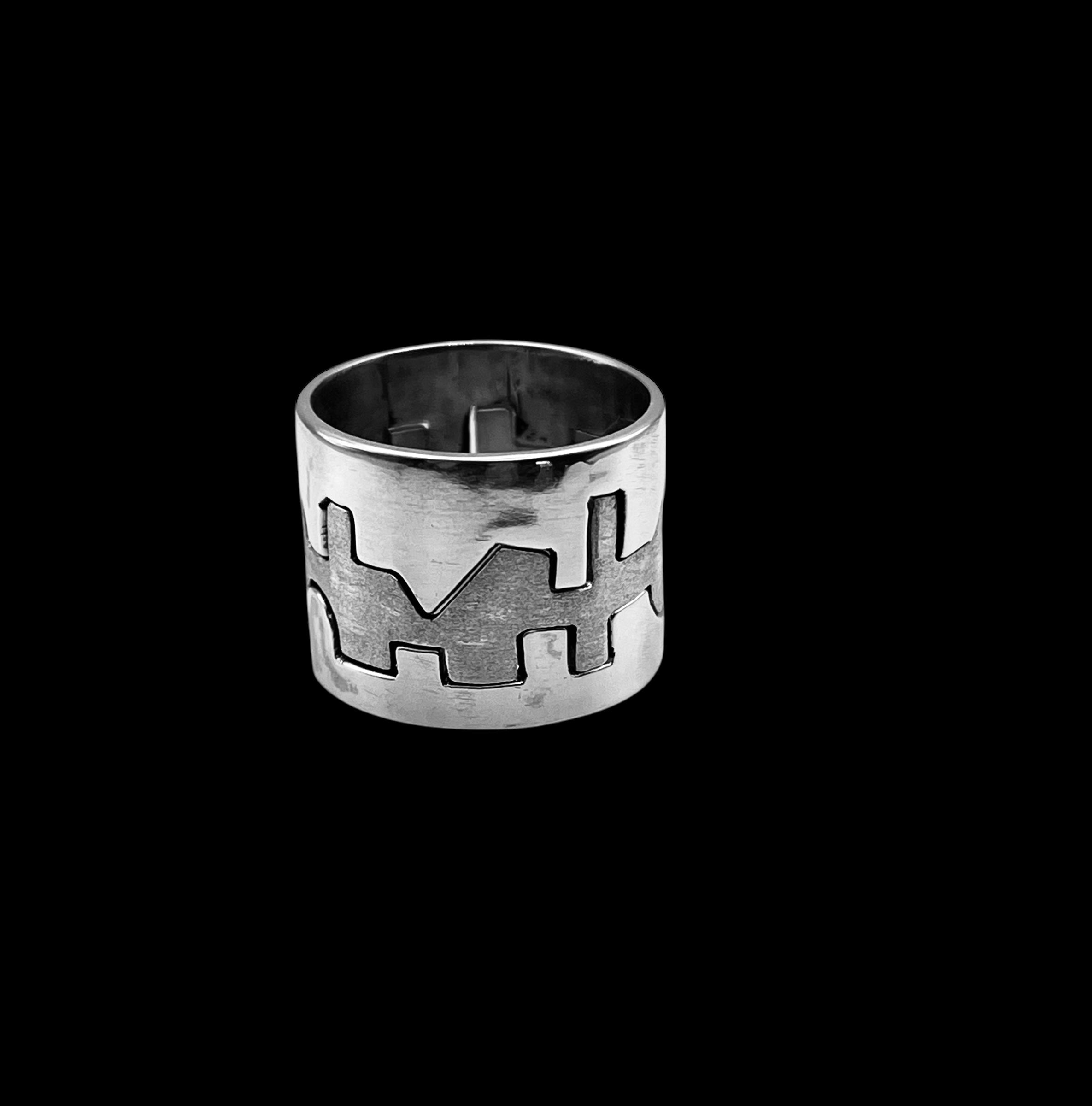 Triple Puzzle Rings - Geometric