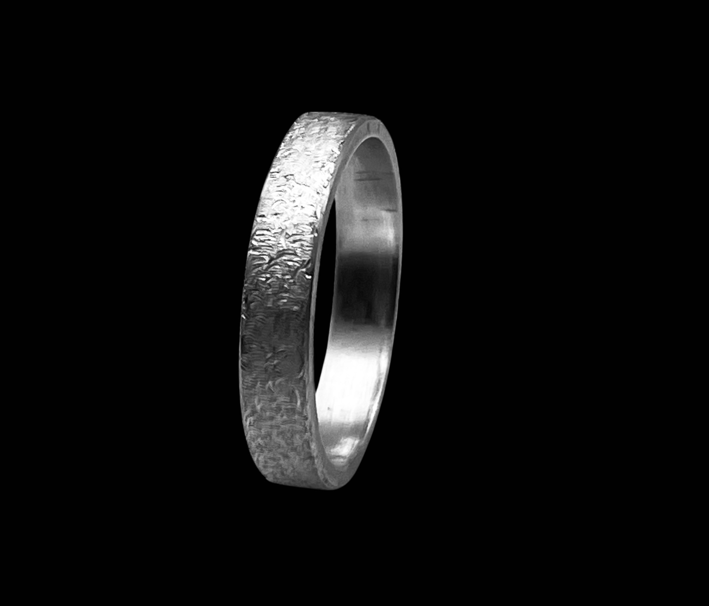 Silver band with Diamond burr finish(3mm)